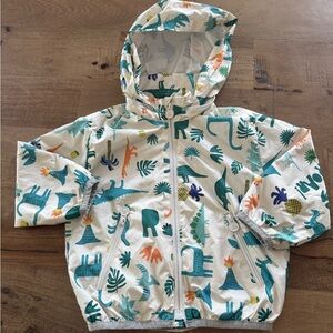Zara Kids Dinosaur Print Hooded windbreaker ligth Jacket size 12 - 18 months